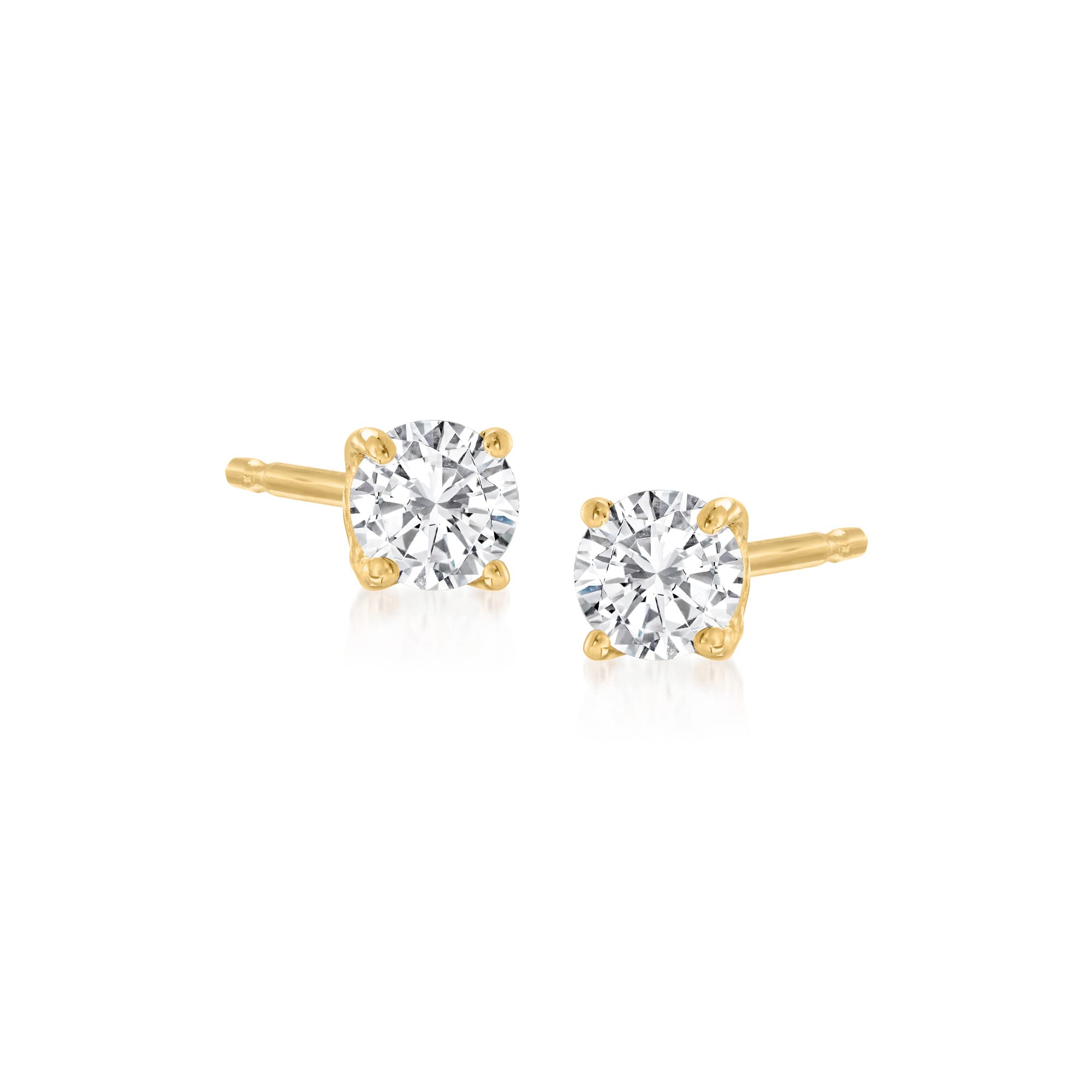RS PurePure Collection by Ross-Simons 0.10 ct. t.w. Diamond Stud Earrings in 14kt Gold