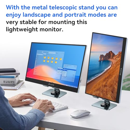 Image of 15.6 Inch Touchscreen Portable Monitor, FHD 1080P IPS Full Function USB-C Ultra Slim Travel Screen, Portable Display w /Speakers & VESA Mount for Laptop Mac PC Phone PS4 PS5 Switch