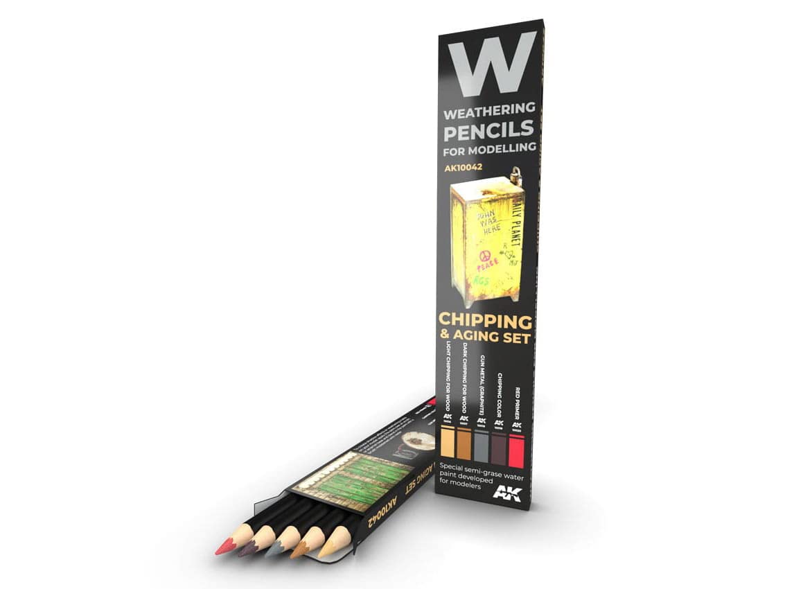 Ak Interactive Multicolor Ak Ak10042 Watercolor Pencil Set Chipping (5 Colors)