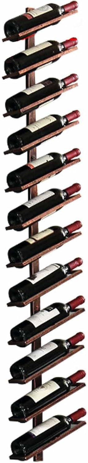 Rustic Wall Mounted Wine Rack for Standard Bottles Metal Iron Hanging Holder for Kitchen and Home Décor Black Display Rack