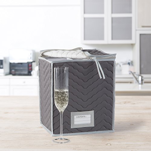 Richards Homewares Microfiber Deluxe Champagne Flute Storage Chest - Thumbnail 3