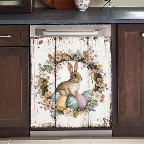 Image of BVBOX Dishwasher Magnet Cover 23 inchx26 inch, Reusable Magnetic Refrigerator Covers, Decorative Magnets Cover Fridge Door Skin Panel Stickers for Home Kitchen Appliance