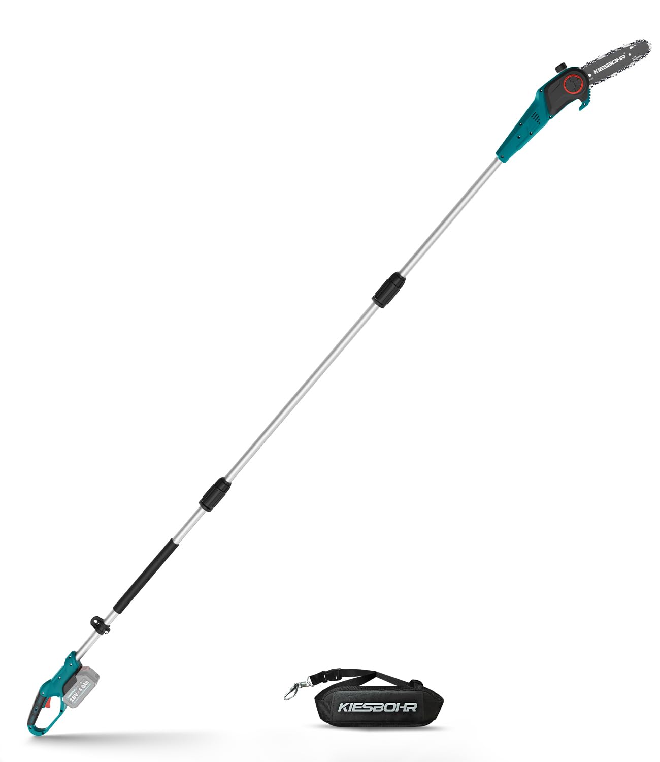 Akku Hochentaster Kompatibel mit Makita 18V-Akkus, CSH001 Akku Astsäge Teleskop, 8 Zoll Kettensäge mit Verlängerung, 20 cm Schwertlänge, Motorkopf mit 15° Neigung (ohne Akku)