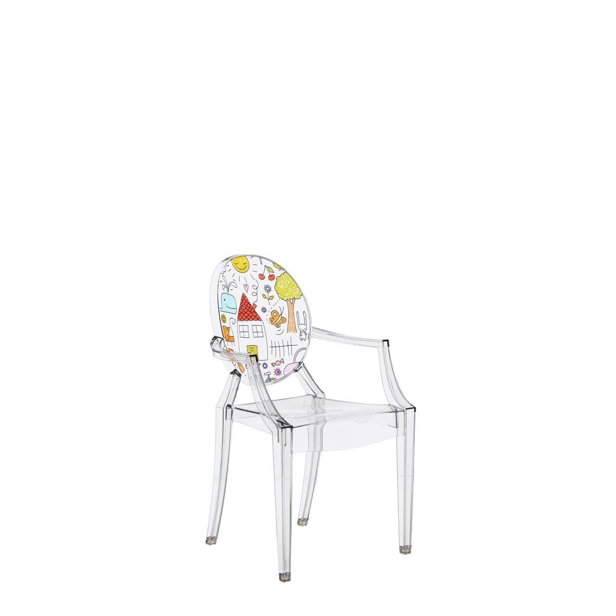 Kartell Lou Lou Ghost Sedia per Bambini, Trasparente/Disegno