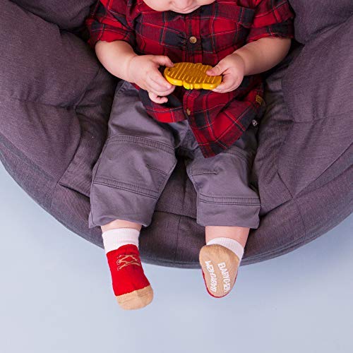 Baby Boy Socks That Look Like Chukka Desert Boots – 6 Pairs Of Non-Skid Socks – Fits 0-12 Months #TOP7