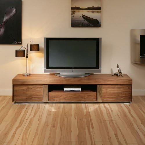 Large TV Television Cabinet Entertainment Unit Center Walnut Wood 912