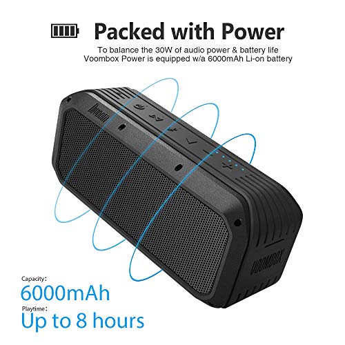 Image of Divoom Power- Premium Wireless Bluetooth Speaker, Divoom Voombox Power with IPX 6 Waterproof and powerbank Function (Black)