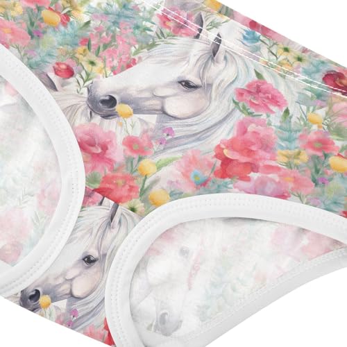 White Horse Pink Flower Toddler Girls's Underwear 2T 202b30184