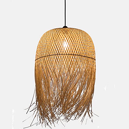 Luminaires suspendus naturels en bambou tissé pour salle à manger