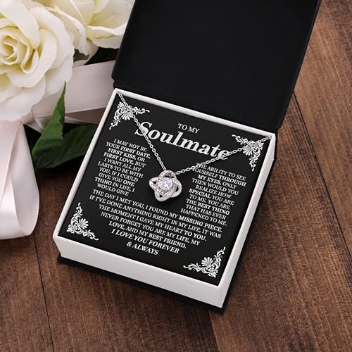 To My Beautiful Soulmate Necklace For Women, Love Knot Necklace For Wife From Husband, Soulmate Gifts, Girlfriend Necklace From Boyfriend, Soulmate Jewelry For Her on Valentine's Day3