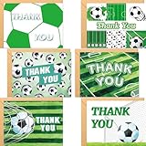 Fancy Land Soccer Thank You Cards 24 Pack Kids Thank You Notes Greeting Cards with Envelopes Birthday Teacher Gift 4 X 5.25