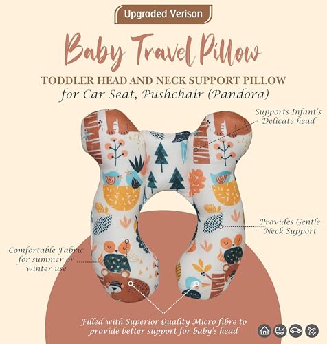 Image of Gordon Baby Head Shaping Pillow for New Born - Neck and Shoulder Support Pillow Ultra-Soft Heart Printed Head Shaper Pillow-P (Multicolor 1)