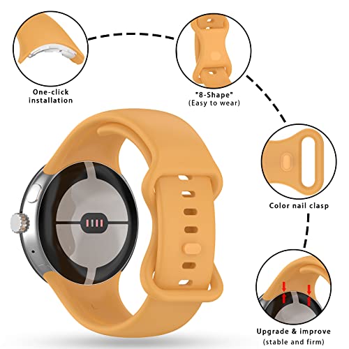 Image of Band Compatible with Google Pixel Watch Soft Silicone Sport Watch Bands Replacement Watch Strap Bracelet for Google Pixel Watch Smartwatch Accessories