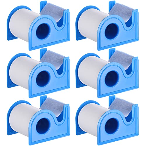 6 Sets Non Woven Fabric Tape with Dispenser 2 Inches 10 Yards First Aid Tape Waterproof Sensitive Skin Tape White Adhesive Bandage Tape