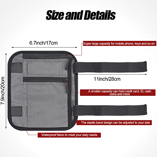 Cell Phone Calf/ Leg Band Holster 2 Pack Nonslip Band Smartphone Holder With Adjustable Strap Leg Wallet Leg Phone Holder Sport Leg Band Leg Pouch For Men Women Running Workout, Black Gray #TOP2