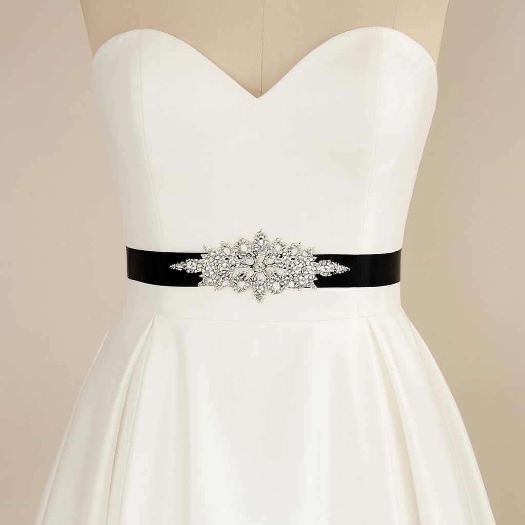 Mandala Crafts Wedding Belt for Bride Dress - Pearl Bridal Belts for Wedding Dress - Rhinestone Sash for Formal Dresses - Image 4