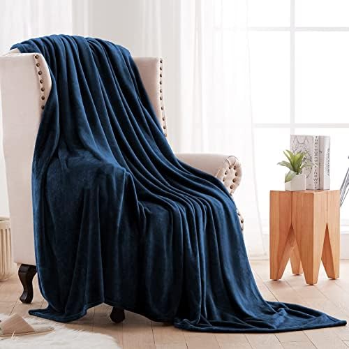 OCNESS HOME Fleece Throw Blankets Velvet Throws Utra Soft Lightweight Decor for Couch, Bed, Plush Fuzzy Flannel Microfiber Warm Thermal Blanket All Seasons(Navy Blue, 50x60), Throw(50x60)