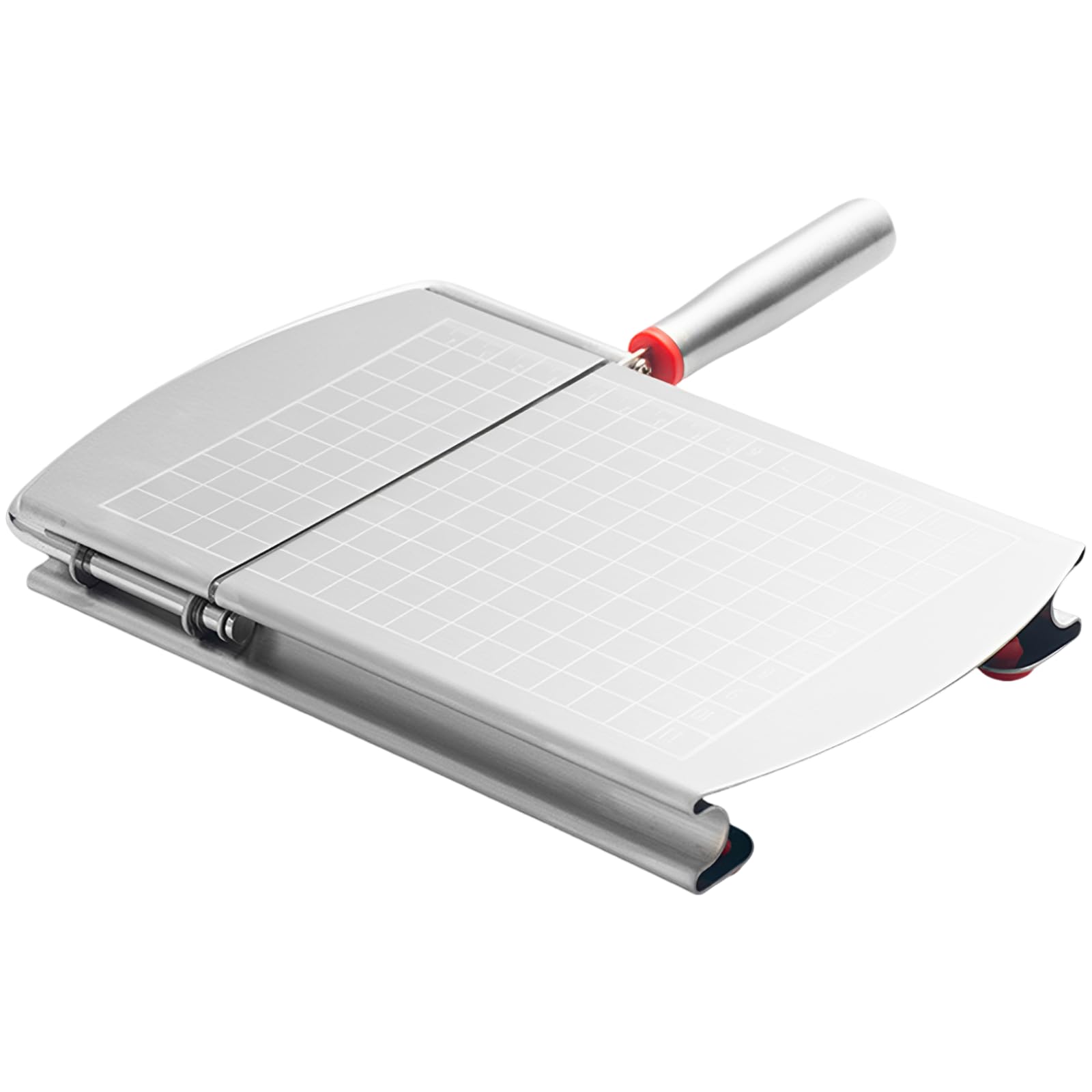 Verstellbarer Edelstahl-Cutter, Käseschneider mit Skalenraster-Basis, Butter- und Portionsschneider mit ergonomischem Griff, für Hart- und Weichkäse, Seife, Blöcke, Silber