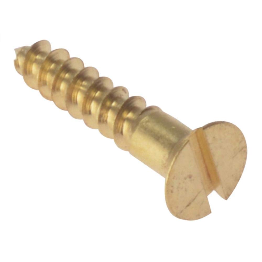 ForgeFix Wood Screws - Solid Brass | 1" x 4 | Countersunk | Box 200