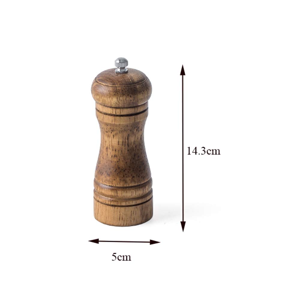 Młynek do soli i pieprzu, regulowany drewniany zestaw młynków do soli i pieprzu, ręczny młynek do soli i pieprzu z wirnikiem ceramicznym, 14,3 cm