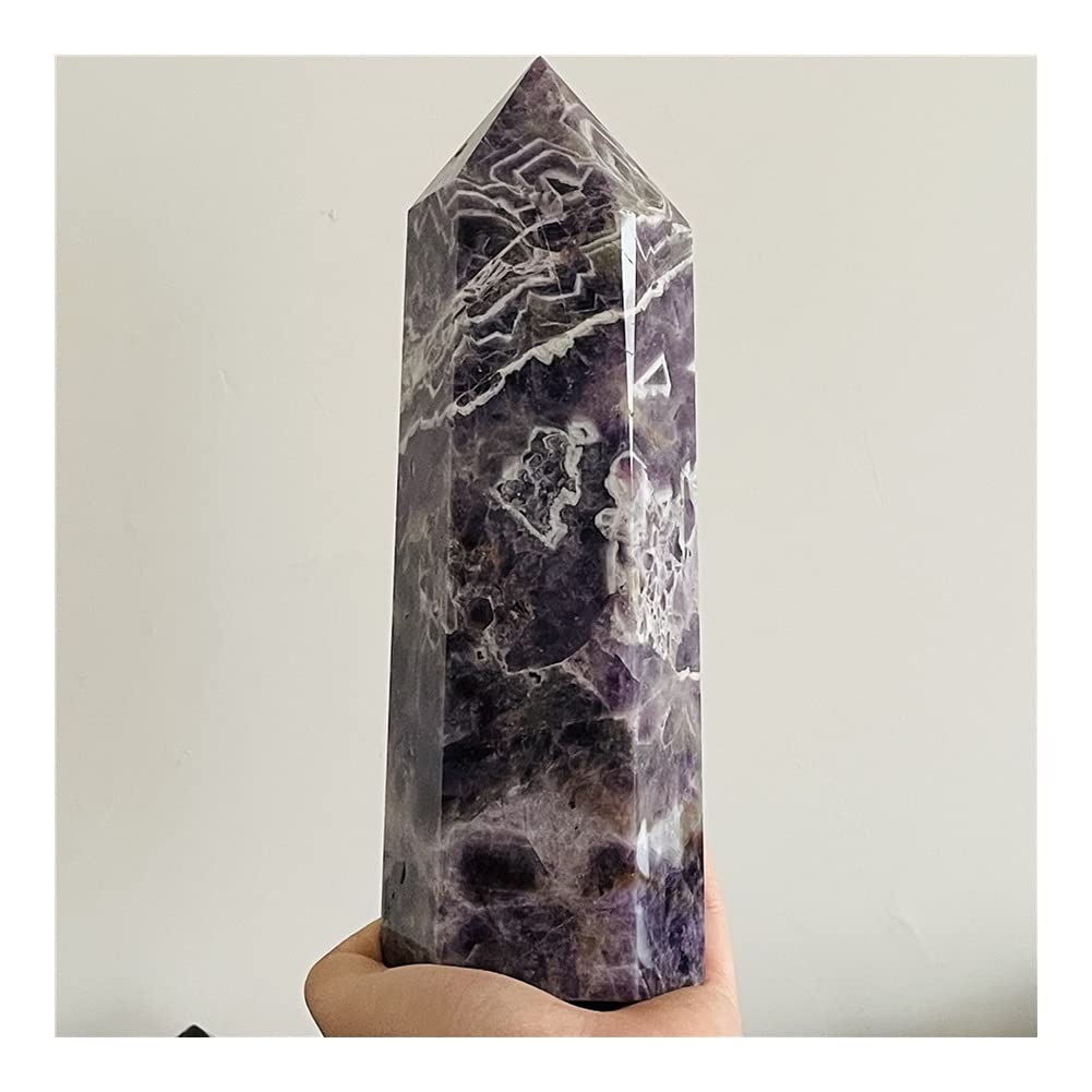 Salud y hogar 100% SUEÑO Natural AMORTHIST Crystal Wand Punto CANACIÓN DE LA CARACIÓN DE LA Decoración del hogar (Size : 900-1000g)