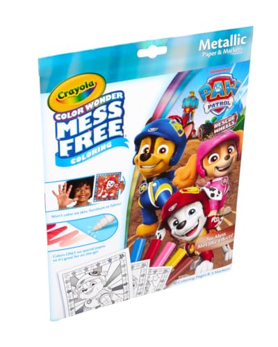 Image of Crayola PAW Patrol Color Wonder Mess Free Coloring Set, Metallic Markers & Paper, PAW Patrol Toys, Toddler Coloring Kit, Travel Activity, Gift for Kids, 3+