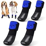 iNoveltyx Dog Boots Shoes Dog Booties Paw Protector with Hot Pavement Waterproof Soft Anti Slip...