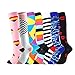 MINGCHE Chaussettes de compression pour homme et femme - Chaussettes de compression multicolores - Chaussettes hautes au genou - Chaussettes d'hiver - Chaussettes de travail - Chaussettes de tennis