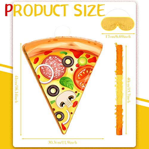Pizza Pinata Mexican Pinata Party Favor Includes Stick Blindfold Bat And Confetti Pizza Pinata For Birthday Party Cinco De Mayo Pinata Decor For Mexican Themed Party Supplies, 16.1 X 13 X 3.2 Inches #TOP1