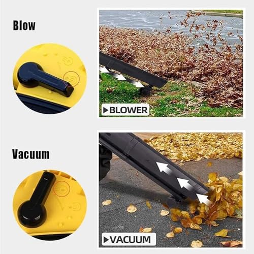 Soplador eléctrico de hojas y aspiradora, trituradora de jardín con cable de 3000 W con bolsa de recogida de 35 litros y ruedas, multifunción para limpieza de patio trasero