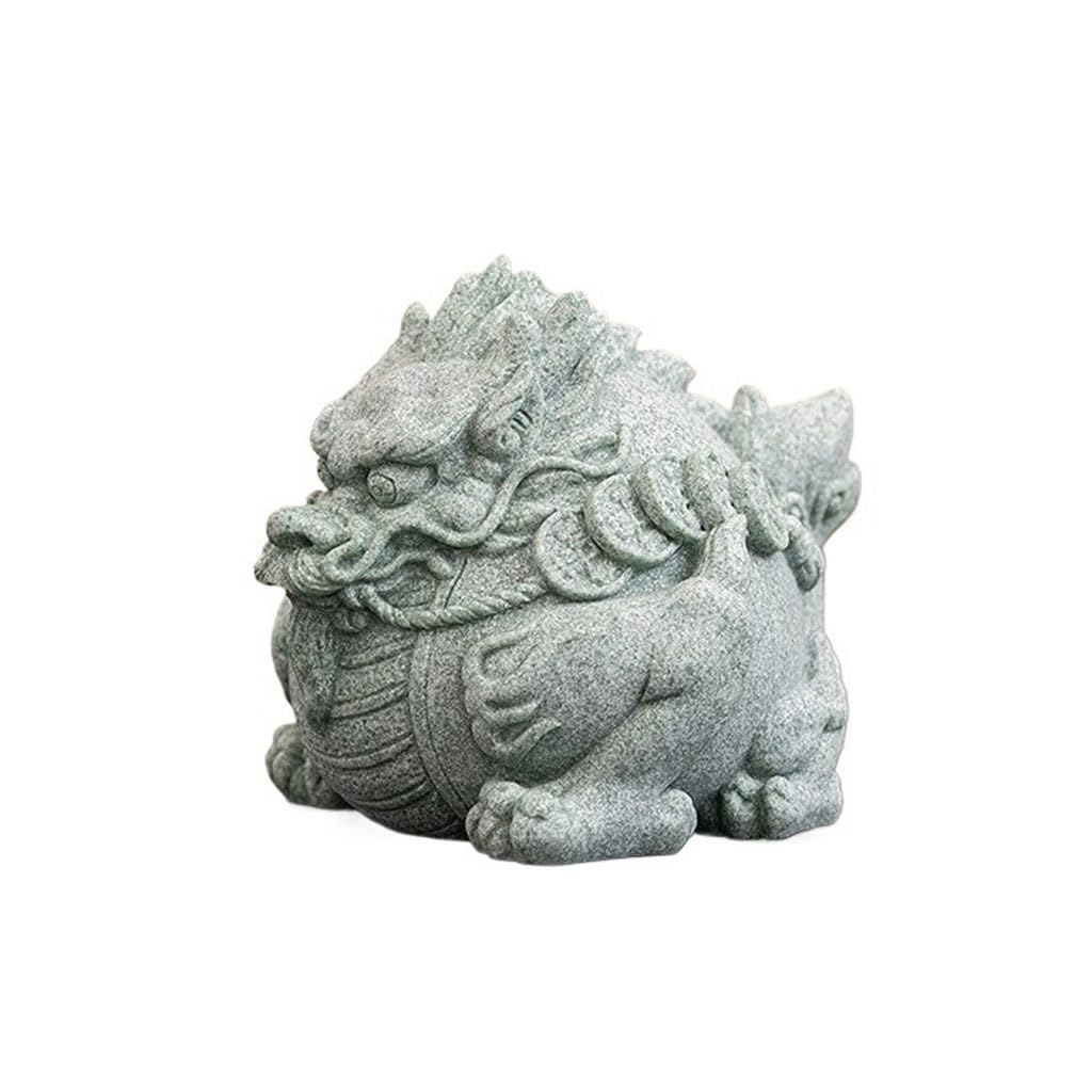 ENGENDER Kung Fu Tea Pet Tea Table Sandstone Pet Lucky Dragon Ornaments Kung Fu Decorations(A)