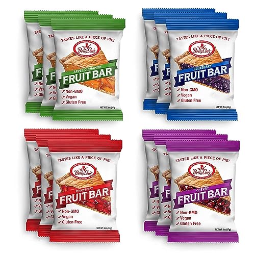 Kavasi Fruit Bars Variety Pack, 2 Oz. Each (12 Pack) - Apple Cinnamon, Blueberry, Strawberry, And Cherry - Gluten Free Snacks For Adults And Kids - 4 Flavors Of Vegan Breakfast & Cereal Bars cover