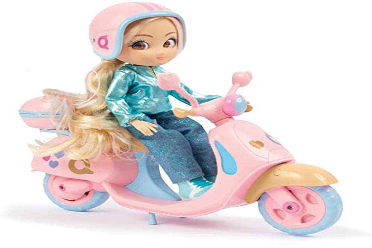UNIQUE EYES, MYM112 25 cm Doll with Their Eyes with Their Eyes with Scooter, Toy for Children from 3 Years