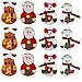 BUZIFU 12 Pezzi Portaposate Natalizi Portaposate Feltro Natale Porta Posate Natale Porta Coltello Forchetta di Natale Portaposate Babbo Natale Portaposate di Natale per Abbellire la Tavola di Natale