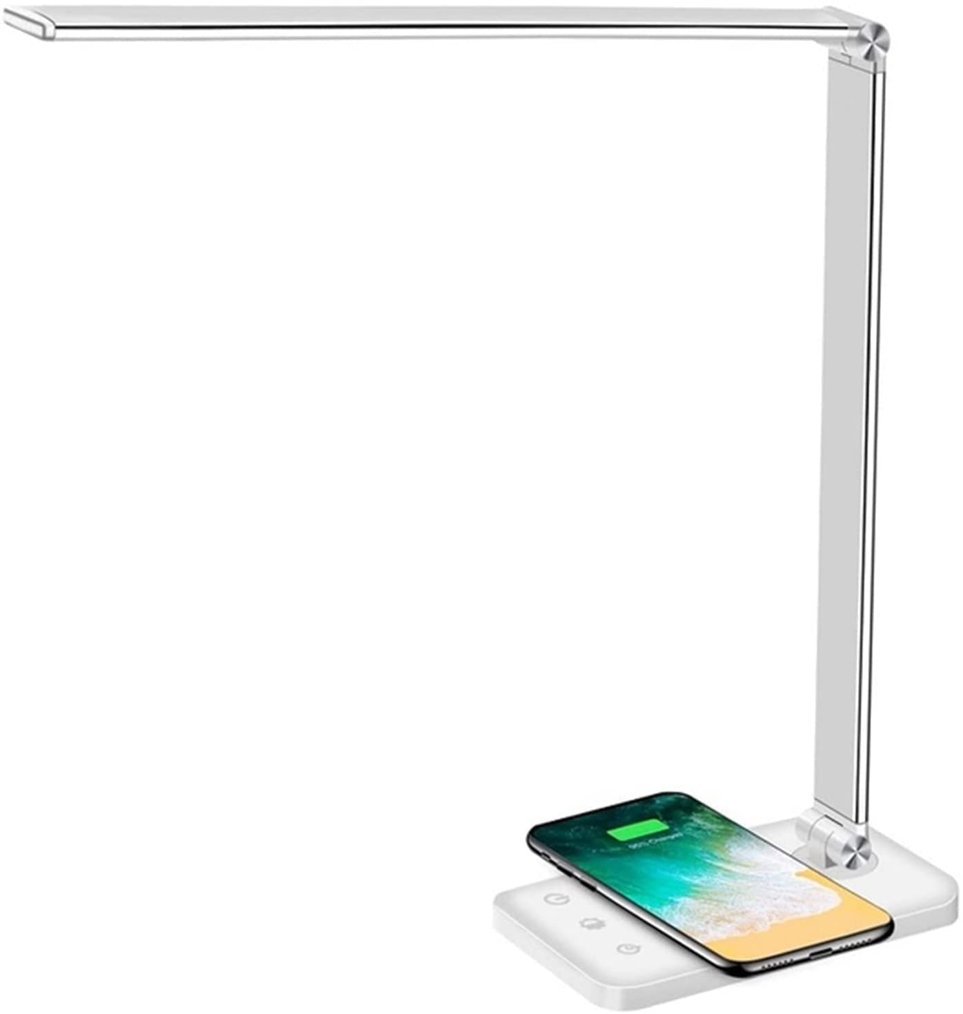 TEmkin Lámpara de escritorio LED con cargador inalámbrico Puerto de carga USB Control táctil Luz de escritorio regulable que cuida los ojos
