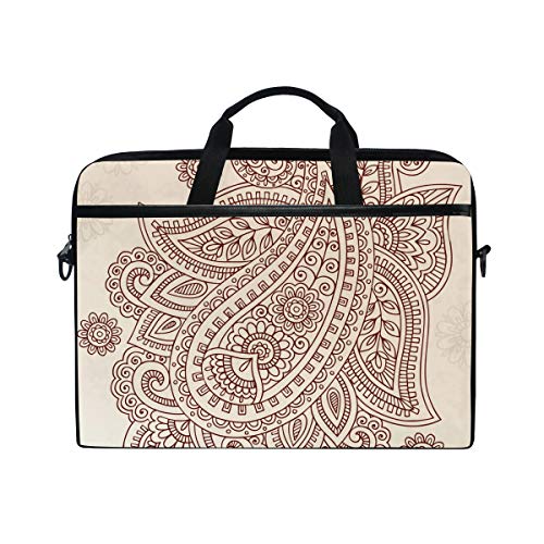 Funda bandolera para portátil de 14 a 15.4 pulgadas con diseño floral Henna Paisley