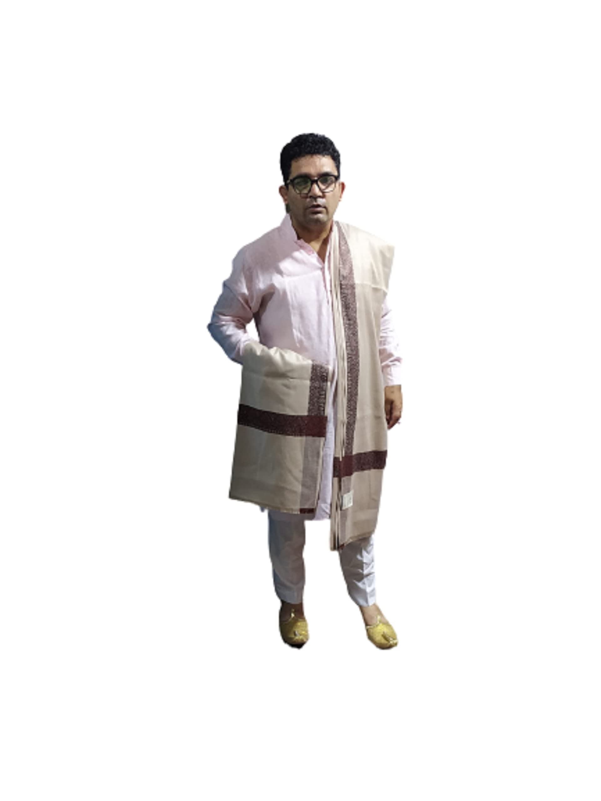 KASHMIR HANDLOOM HANDICRAFTKashmiri Men Shawl Men Lohi Woolen Gents Pashmina Saal 40X80 inches AB1