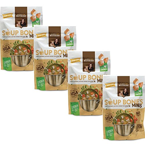 Rachael Ray Nutrish Soup Bones Minis Dog Treats, Chicken & Veggies Flavor, 4.2oz, Pack of 4