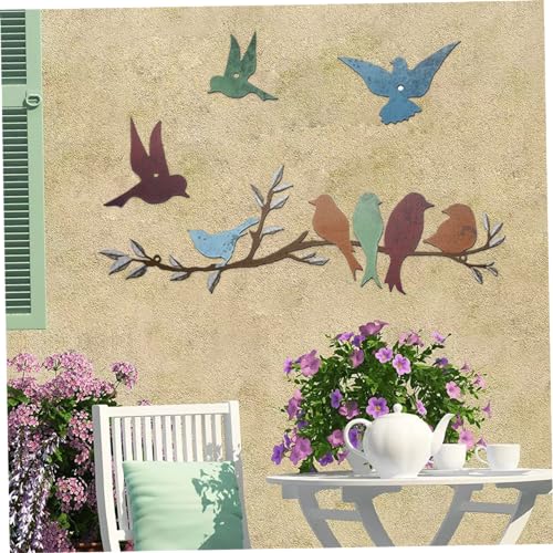 Sculpture d'oiseau en métal déco murale durable pour extérieur - 7