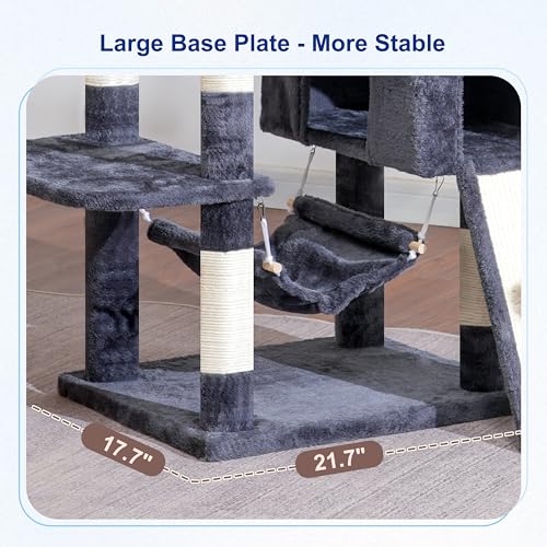 Image of Gitelsnour Cat Tree, 71'' Tower for Large Cat with Scratching Post, GCT032G
