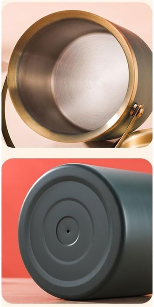 Ice Bucket Stainless Steel Ice Bucket Double Insulated Keep Cold Champagne Wine Beer Pellets Cube Champagne Bucket(Black,Small)