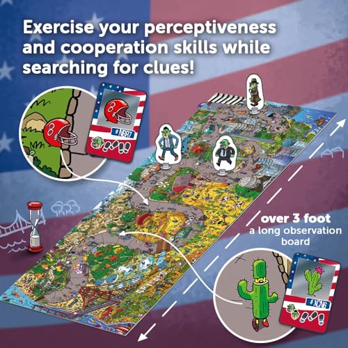 Juego de Mesa Cooperativo Spy Guy USA de Trefl, Juego Familiar con Tablero Gigante de Monumentos y Símbolos Estadounidenses, para Adultos y Niños desde 5 Años miniatura 5