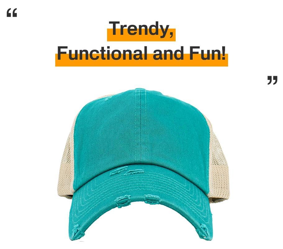 Image of KBETHOS Vintage Washed Distressed Cotton Dad Hat Baseball Cap Adjustable Polo Trucker Unisex Style Headwear