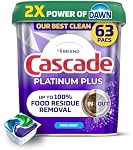 Cascade Platinum Plus Lave-vaisselle Podes détergentes, savon détergé, parfum frais, 63 Nombre