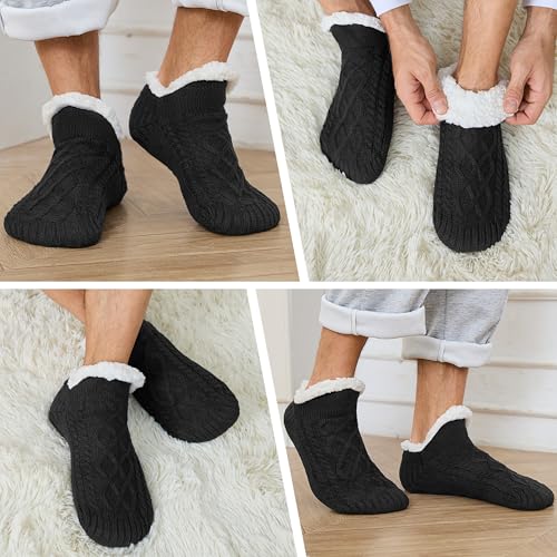 Slipper Socks Winter Warm Cozy Fuzzy Thermal Thick Fluffy Socks With Grips Non Slip 5