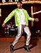 COOFANDY Men's Metallic Jacket 70s Disco Dance Party Costume Shiny Varsity Zipper Baseball Bomber Jacket,Lemon,L