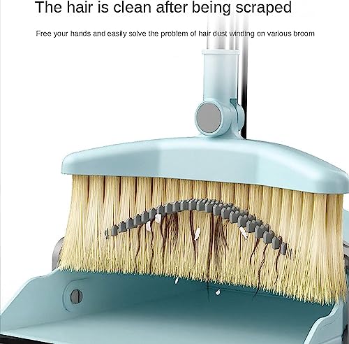 YIORYO Besen- und Kehrschaufel-Set, verdickter, aufrecht stehender Besen- und Kehrschaufel-Set mit langem Griff for den Bodengebrauch in der Küche, im Büro, in der Lobby (Grey : B) – Bild 8