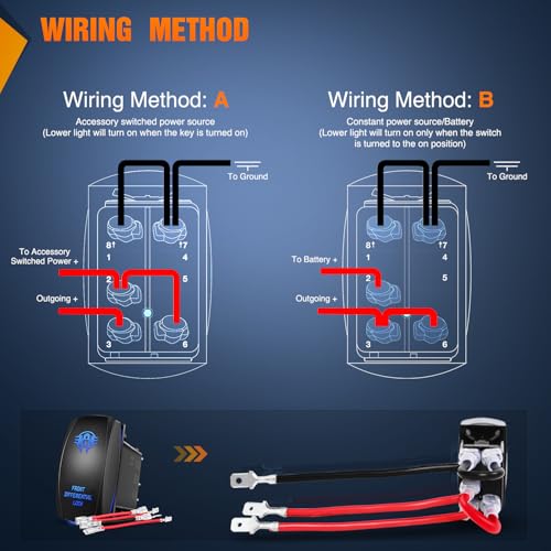 Image of Nilight Front Differential Lock Rocker Switch Led Light Bar 5 Pin On Off