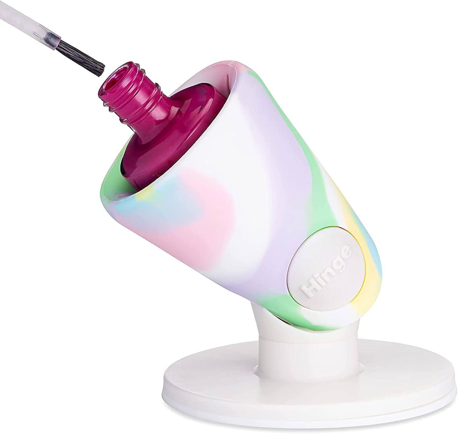 tweexy Hinge Untippable Nail Polish Bottle Holder | Anti-Spill Nail Polish Holder Stand, Tilted, Smartgrip Airlock Suction | Fingernail Painting, Nail Art Tools | Nail Polish Accessories (Unicorn)