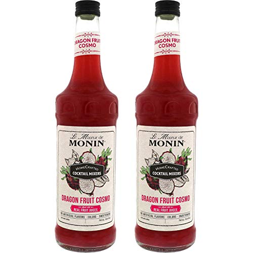 Monin - HomeCrafted Dragon Fruit Cosmo Cocktail Mix, Ready-to-Use Drink Mixer, Strawberry & Pear Blend, Made with Natural Flavors & Real Fruit Juice, DIY Cocktails, Just Add Vodka (750 ml, 2-Pack)